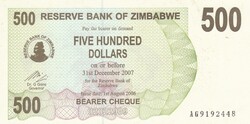 500    Dollár     2007      Zimbabwe