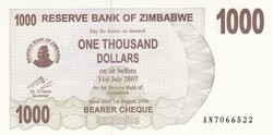 1000    Dollár     2007      Zimbabwe
