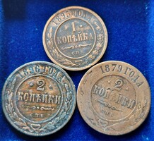 Orosz 1879-95-96 lott  3db