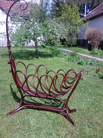 Múzeumi J&J Kohn / Thonet konkurense legritkább baldachinos hatalmas bölcsője 1890-