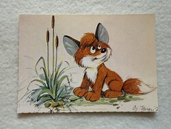 Vuk, a kisróka képeslap -  Füzesi Zsuzsa rajz  - Postatiszta                   -30