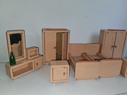 60 s évek fa baba szobabútor garnitúrája