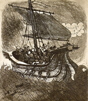 XX. sz. magyar festő/grafikus : Illusztrácia François Rabelais: Gargantua és Pantagruel c. művéhez