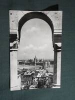 Képeslap,Budapest,Kossuth híd,Országház látkép,részlet, 1957-