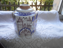 Kézzel festett Habán   váza -szép kézműves darab-