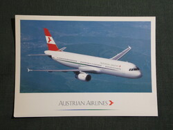 Képeslap,Ausztria,Austrian Airlines légitársaság,Airbus A-321,WB 3306 repülőgép,1980-