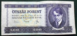 Ötszáz Forint 1969 június 30. , szép állapot , régi magyar papír pénz , 500