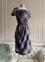 Betty Jackson.Black 40-es galambszürke kockás ruha