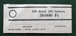 Ötszáz Forint kötegelő 70-es évek szép állapot , régi magyar papír pénz 100 darab 500 forintos 50000