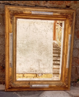 Bieder salon mirror, in restored frame, with new faceted mirror 68x58 /End of 19th century/
