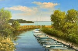AKCIÓ Lantos György Balatoni ladikok 20x30