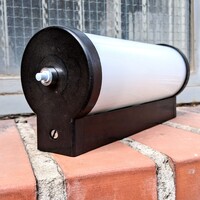 Bauhaus - Art deco fali csőlámpa felújítva - fekete bakelit - tejüveg hengerbúra