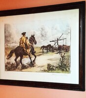 BENYOVSZKY ISTVÁN:"Csikós a Hortobágyon+ Színezett rézkarc