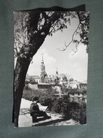 Képeslap,Budapest,Mátyás templom,halászbástya városi látkép,részlet, 1957-