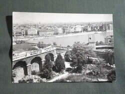 Képeslap,Budapest,budai vár,városi látkép,részlet, 1957-