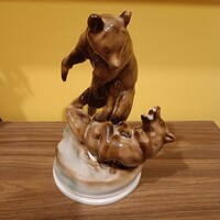 Zsolnay birkózó medvék - Markup Béla