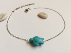 Vékony szemű kék howlit teknős bokalánc