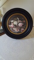 Brookpace lascelles, round wooden framed flower still life