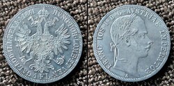 Ferenc József. 1 florin 1861A .  Selyemfenyű . Ag ezüst .