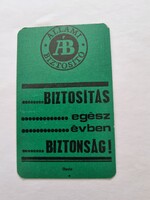 Állami Biztosító 1969. évi kártyanaptár -  Biztosítás egész évben Biztonság