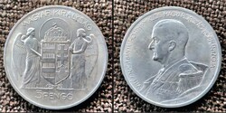 Horthy Miklós  5 pengő 1939 .  Selyemfényű . Ag ezüst .