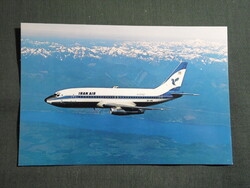 Képeslap,Irán,Iran Air légitársaság,Boeing 737 repülőgép,1980-