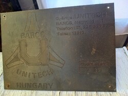 UNITECH BARCS  FÉM GÉPTÁBLA. KÁDÁR KORSZAK. RITKA!