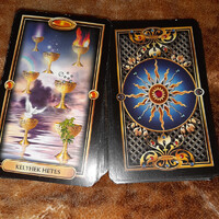 Gilded tarot kártya, 78 lapos, nagy méretű, vetőkártya, jóskártya