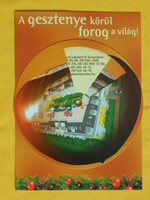 Reklám képeslap forgatható körcikkel - "A Gesztenye körül forog a világ" - lakópark reklámja