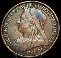 Egyesült Királyság 1 penny, 1900 Bronz /barna színű/ C14D4