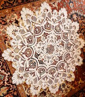 Cca 1918 SZECESSZIÓS ART NOUVEAU KEREK VERT CSIPKE VERTCSIPKE ÉRTÉKES MAGYAR KÉZIMUNKA