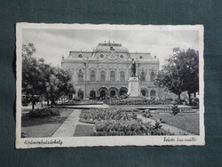 Képeslap,Hódmezővásárhely,Fekete Sas szálló,Kossuth szobor,park,Barasits Bp. kiadás,1940-