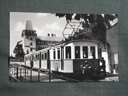 Képeslap,Budapest,Széchenyi hegy,fogaskerekű villamos végállomás látkép,részlet,1967-