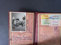 MÁV arcképes igazolvány Kisvári Sándor főintéző leánya Kisvári Judit 1954