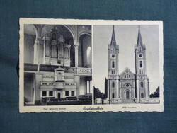 Képeslap,Hajdúhadház,Református templom,belső,orgona látkép,Barasits Bp kiadás,1940-