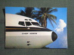 Képeslap,Nauru,Nauru Airlines légitársaság,Boeing repülőgép,1980-