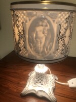 GDR kézzel festett porcelán lámpa