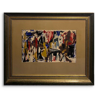 Eigel István (1922-2000) Jazz zeneker, 1965 - modern, fiatalos alkotás keretezve /számlát adunk/