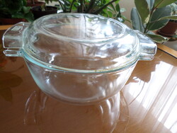 Jénai tál fedőjével. Szép állapotú Jelzett! Pyrex France