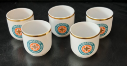 Unicum-os kupicák-Hollóházi porcelán / 5 db.