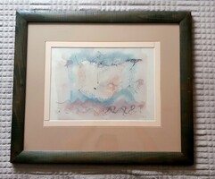 Zemplényi Magda akvarell tus .keretezve