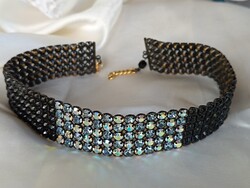 Vintage choker nyaklánc, aurora borealis kristály kövekkel díszítve