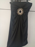 Elasztikus mell emelő fekete mini ruha S-L ig hossza 73 cm melltől lefelé