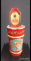 Antique folk painted wooden umbrella stand NEGOTIABLE