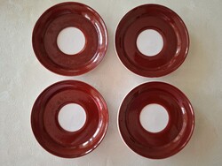 Régi Hollóházi porcelán retro kávés csészealj 4 db barna