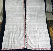 Néprajzi népi szövött mintás pamutvászon függöny pár , sötétítő  185 x 64 cm + 2,5 cm rojt x 2 darab