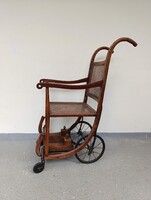 Antik thonet kórházi bútor ritkaság kórház orvosi eszköz beteg hordozó gurulós szék 971 3100