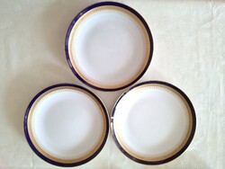 Régi porcelán Bavaria kistányér E. Kobalt 3 db