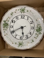 Hollóházi Porcelán Erika mintás 26 cm cm fali tányér óra