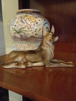 Drasche / Kőbányai porcelán nagy németjuhász kutya